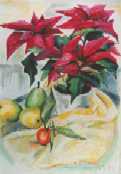 Adventsstern und Birnen - Alice Herold - Pastell